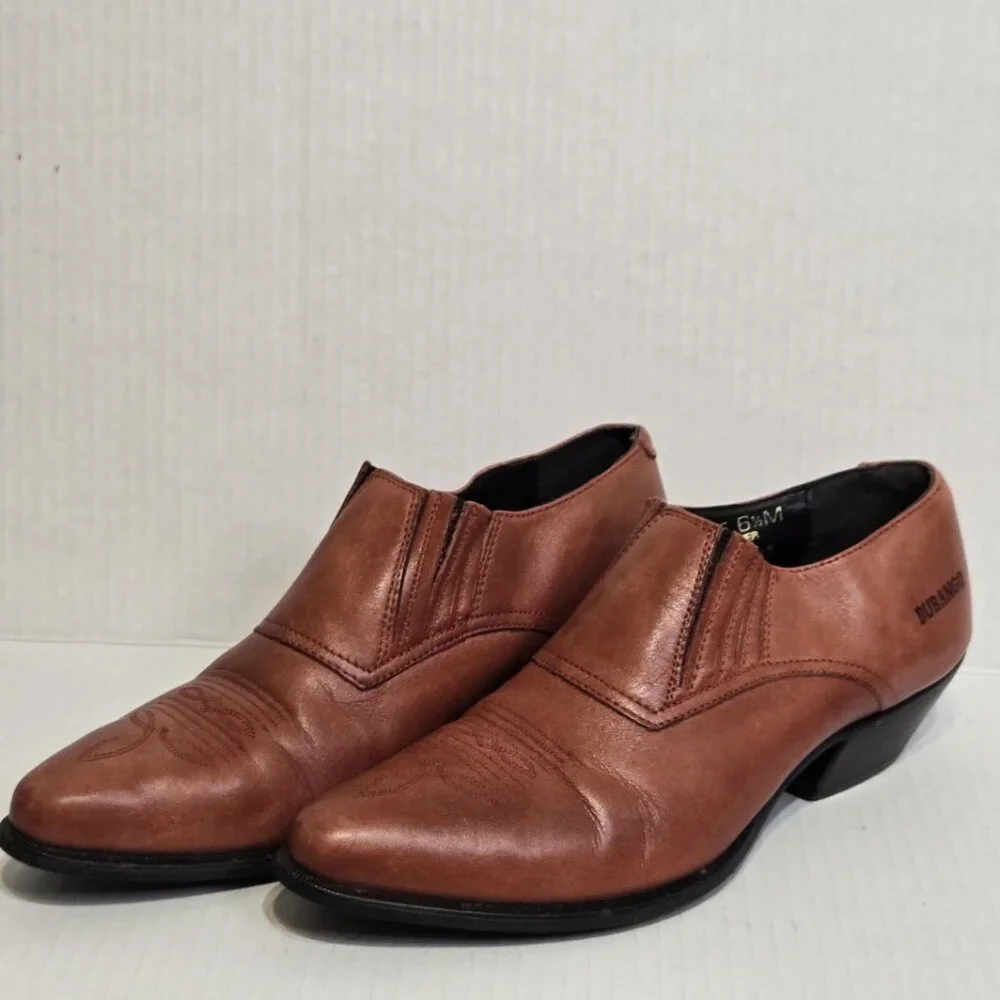 Durango Western Ankle Booties‎ Womens 6.5 Brown Leather Pointed Snip Toe